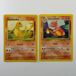 Pokemon TCG Charmander Charmeleon 2-Card Evolution Lot WOTC Vintage 1999 - Image 1