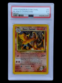 Blaine's Charizard - 2/132 Gym Heros 2000 WOTC - Holo PSA 5 - Pokemon TCG - Image 1
