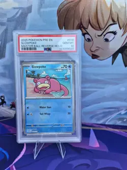 Pokemon tcg Prismatic Evolutions Slowpoke ( Master Ball) #018 PSA 10 - Image 1