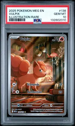 2025 POKEMON MEG EN-MEGA EVOLUTION ILLUSTRATION RARE #138 VULPIX PSA 10 - Image 1