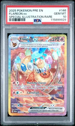 2025 Pokemon PRE EN Special Illustration Rare #146 Flareon ex PSA 10 GEM MINT - Image 1