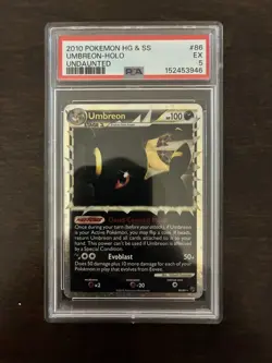 2010 POKEMON HG&SS UNDAUNTED UMBREON PRIME 86/90 ULTRA RARE HOLO FOIL PSA 5 - Image 1