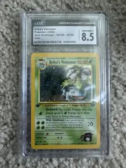 POKEMON CGC 8.5 Erika's Venusaur 4/132 2000 Gym Challenge 1st Edition Rare Holo - Image 1