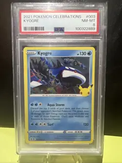PSA 8 Kyogre 003/025 Celebrations Holo 25th Anniversary Pokemon - Image 1