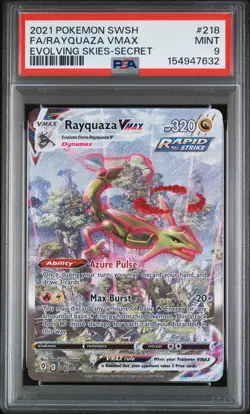 2021 POKEMON SWORD & SHIELD EVOLVING SKIES SECRET FULL ART/RAYQUAZA VMAX PSA 9 - Image 1