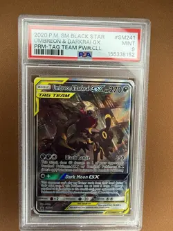 Pokemon PSA 9 Umbreon & Darkrai GX TAG TEAM SM Black Star Promo SM241 Holo - Image 1