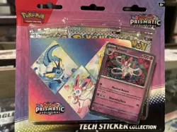 Pokemon TCG Prismatic Evolutions 3-Pack Blister Tech Sticker Collection Slyveon - Image 2