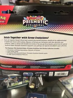 Pokemon TCG Prismatic Evolutions 3-Pack Blister Tech Sticker Collection Slyveon - Image 3