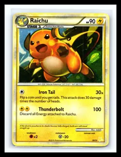 💥 Raichu - 2010 Pokemon - Gyarados & Raichu - Trainer Kit - Rare Holo #30/30 - Image 1