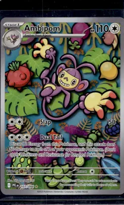 2025 Pokemon Phantasmal Flames Ambipom Illustration Rare #107/094 - Image 1