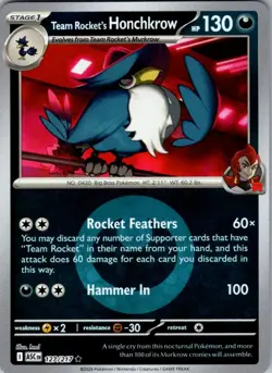 TEAM ROCKET'S HONCHKROW ENERGY SYMBOL PATTERN 127/217 ASCENDED HEROES POKEMON NM - Image 1
