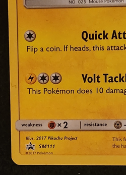 2017 Pokemon SM Black Star Promos Ash's Pikachu #SM111 EX-NM - Image 5