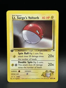 1st Edition Lt. Surge’s Voltorb 84/132 Gym Heroes NM - B10 - Image 1
