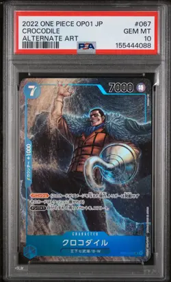 2022 One Piece Op01 JP Crocodile #067 ALT ART PSA 10 - Image 1
