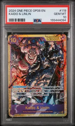 2024 One Piece Op08 EN Kaido & Linlin #119 SEC PSA 10 - Image 1
