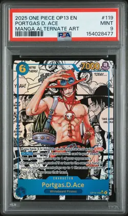 PSA 9 2025 One Piece Portgas D. Ace Manga OP13-119 Carrying On His Will English - Image 1