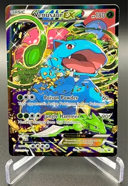 2016 Pokemon Venusaur EX XY123 Black Star Promo Holo Card Moderately Played ENG - Image 1