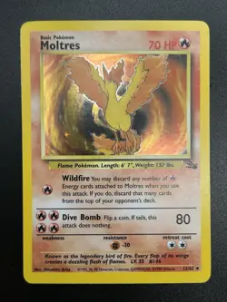MOLTRES Pokemon Card - WOTC - Unlimited - Fossil - 12/62 - HOLO - NM (A) - Image 3