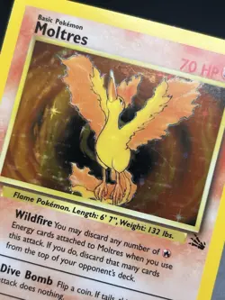 MOLTRES Pokemon Card - WOTC - Unlimited - Fossil - 12/62 - HOLO - NM (A) - Image 5