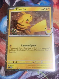 Pokemon Pikachu TCG Holo Card 051/162 Pokemon Day Stamped Promo NM - Image 1