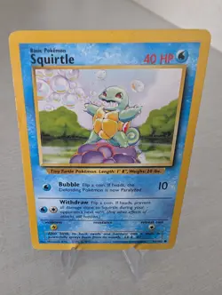 Pokemon TCG Squirtle Base Set Card 63/102 NM/LP Condition 1999 - Image 1