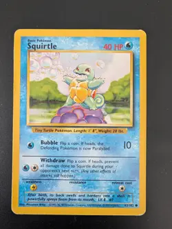 Pokemon TCG Squirtle Base Set Card 63/102 NM/LP Condition 1999 - Image 4