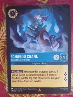 Ichabod Crane Bookish Schoolmaster 148/204 Whispers in the Well Lorcana TCG Card - Image 1