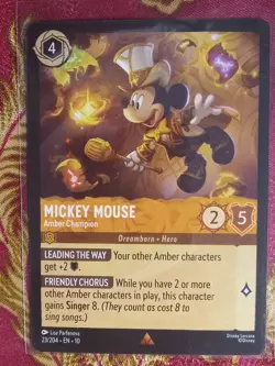 Mickey Mouse Amber Champion 23/204 Whispers in the Well Lorcana TCG Card Hero - Image 1