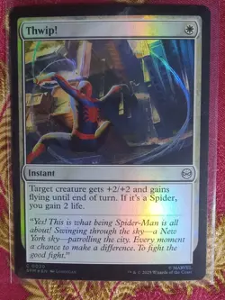 FOIL Thwip! Marvel's Spider-Man Magic The Gathering MTG White Instant Card spell - Image 1