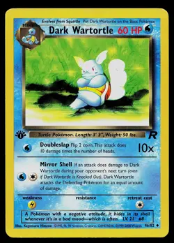 Pokemon Card - Dark Wartortle Team Rocket 46/82 Uncommon 1st Edition - Image 1