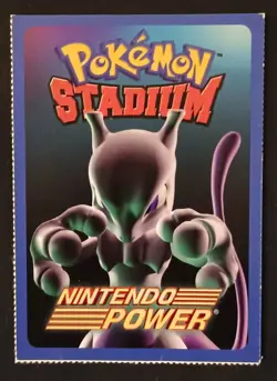 2000 Nintendo Power Pokemon Stadium Mewtwo Insert Card Rare Perforated All Edges - Image 1