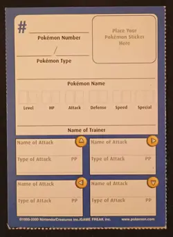 2000 Nintendo Power Pokemon Stadium Mewtwo Insert Card Rare Perforated All Edges - Image 2