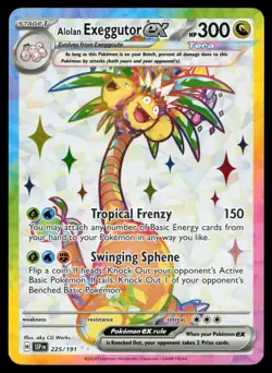 Alolan Exeggutor ex 225/191 Surging Sparks Full Art Holo Pokemon Card - Image 1