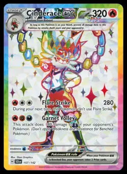 Cinderace ex 157/142 Stellar Crown Full Art Holo Pokemon Card - Image 1