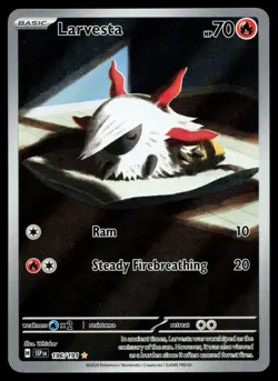 Larvesta 196/191 Surging Sparks Illustration Rare Holo Pokemon Card - Image 1