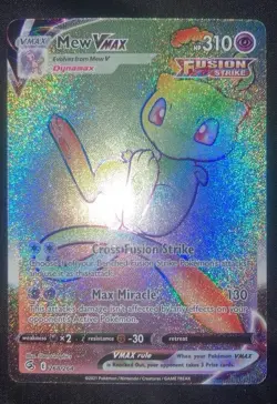 Pokemon Card Mew VMAX Rainbow Secret Rare Holo Fusion Strike 268/264 NM - Image 1