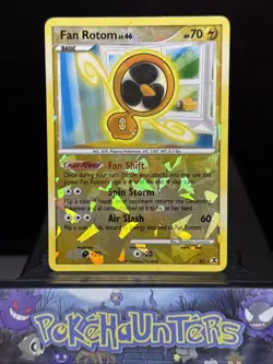 Pokemon Card Fan Rotom RT1 LP Reverse Holo Rare Cracked Ice Rising Rivals LP - Image 1