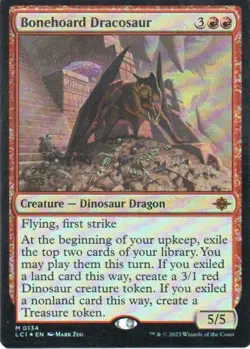 MTG: The Lost Caverns of Ixalan: Prerelease Foil Bonehoard Dracosaur: LP Con - Image 1