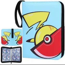 Pokemon Card Binder Zipper Game Card Collection Bag Pokemon 4-Pocket 400 Cards - Image 1