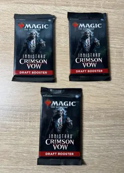 VOW MTG Crimson Vow Draft Booster Packs Lot of 3 Magic The Gathering Sealed - Image 1