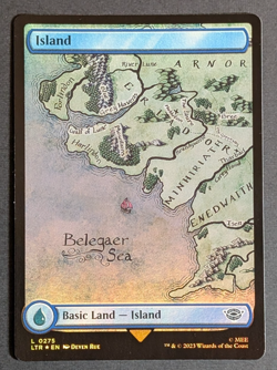 MTG -1x Island 275 - NM Full Art Foil - Lord of the Rings: Tales of Middle Earth - Image 1