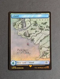 MTG -1x Island 275 - NM Full Art Foil - Lord of the Rings: Tales of Middle Earth - Image 5