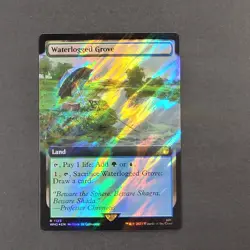 MTG - 1x Waterlogged Grove - Doctor Who - NM - Surge Foil - Extended Art - Magic - Image 2