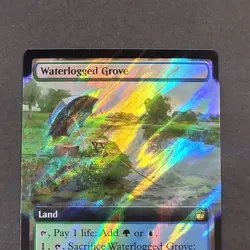 MTG - 1x Waterlogged Grove - Doctor Who - NM - Surge Foil - Extended Art - Magic - Image 5