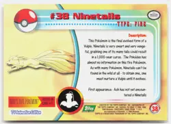 Ninetails #38 Topps Trading Cards Series 1 Pokemon Near Mint - Image 2