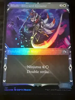 Blade Blizzard Kitsune Showcase FOIL , Kamigawa Neon D, NM ,MTG,FREE SHIPPING - Image 1