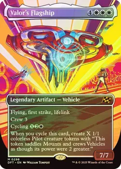 Valor's Flagship (Borderless) 298 Foil NM MTG Aetherdrift Magic - Image 1