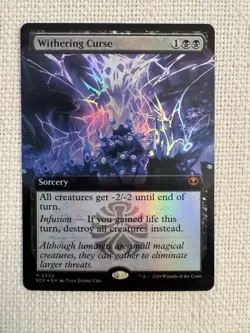 Withering Curse (Extended Art Foil) Secrets of Strixhaven M0330 MTG NM - Image 1