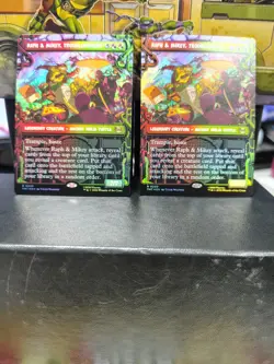 Raph & Mikey, Troublemakers Showcase Foil TMNT MTG Rare NM - Image 1