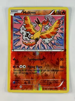 Moltres 2016 Pokemon XY Fates Collide Reverse Holo #9/124 * Light Play - Image 1